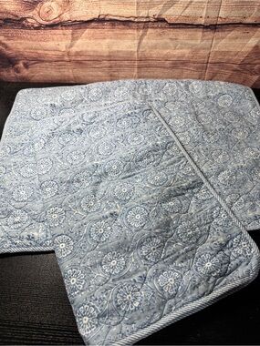 Nautica Floral Park Blue cotton Pillow Shams Standard/Queen 21x28 New